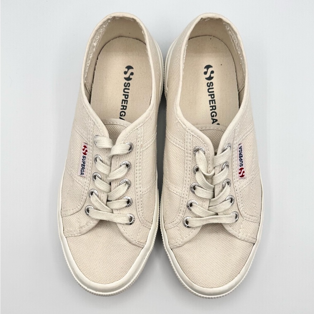 Superga Women's 2750 Cotu Classic Sneaker Cream Beige Size 6